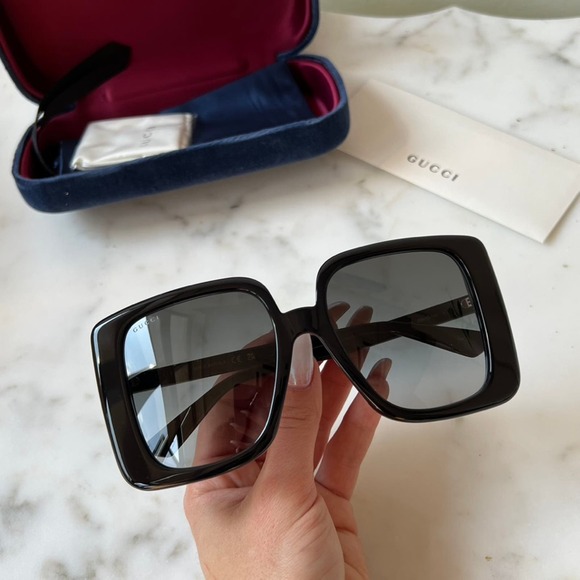 NEW Gucci GG1314S Black Oversized Square Sunglasses - Picture 2 of 10